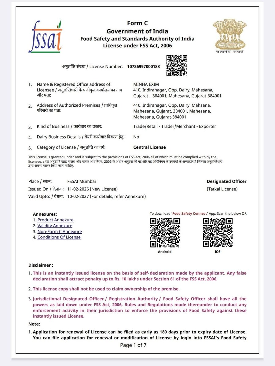 FSSAI Certificate
